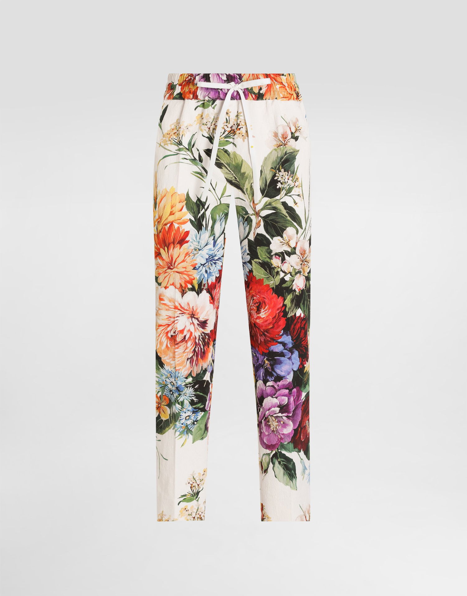 Byxor Dolce & Gabbana Dolce & Gabbana Flower Bouquet-Print Drawstring Trousers Flerfärgad | FTDCZTFSRQUHA5PC, 0