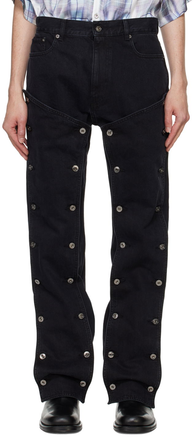 Jeans Y/PROJECT Black Snap Off Jeans Svart | 207PA009
