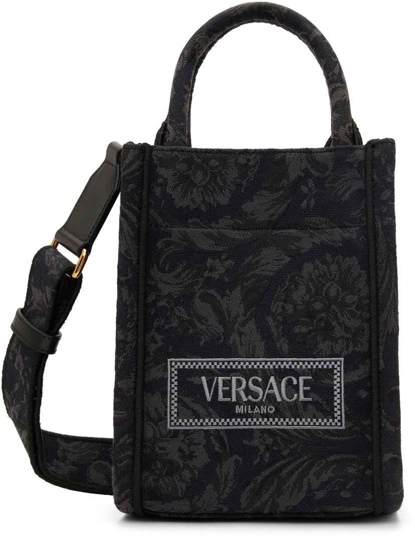 Tygpåse Versace Barocco Athena Mini Tote Svart | 1011565_1A09741