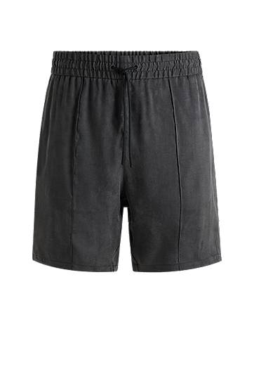 Shorts BOSS Relaxed-Fit Twill Shorts Svart | 50546181
