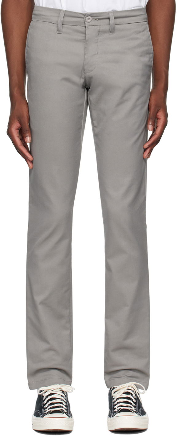 Byxor Carhartt WIP Slim Fit Cotton-Twill Trousers Grå | I003367