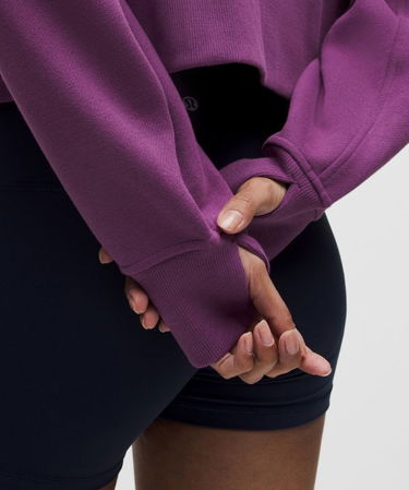 Sweatshirt lululemon Oversized Cropped Full Zip Hoodie Purpur | prod20000051, 6