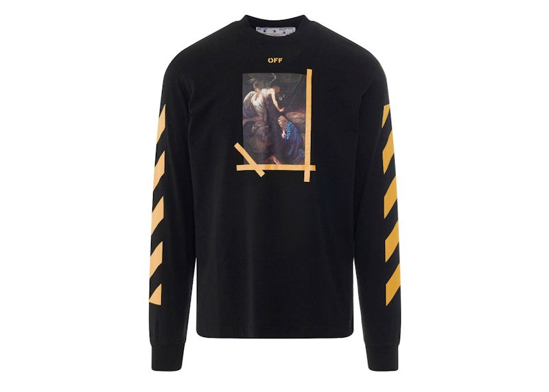 T-shirt Off-White Diagonal Arrow Caravaggio Skate T-Shirt Long Sleeve Svart | OMAB064C99JER0111001, 0