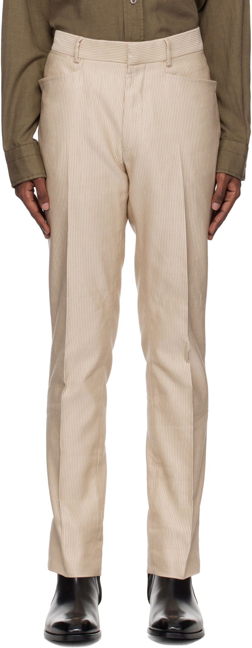 Byxor Tom Ford Cord Dyllan Trousers Beige | PLPW01-CSS10