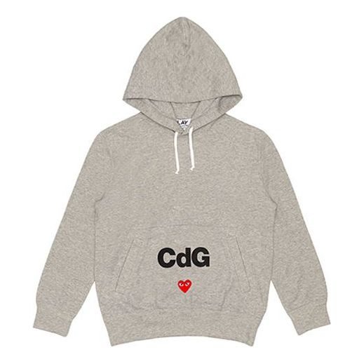 Sweatshirt Comme des Garçons PLAY x CDG Logo Drawstring Hoodie Grå | AE-T103-051-1