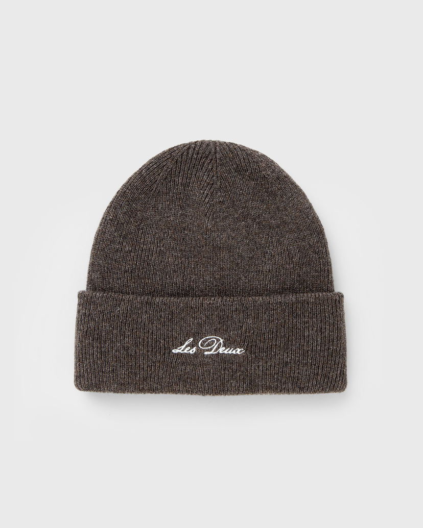 Mössa Les Deux Wayne Embroidered Knit Beanie Brun | 1000673-336