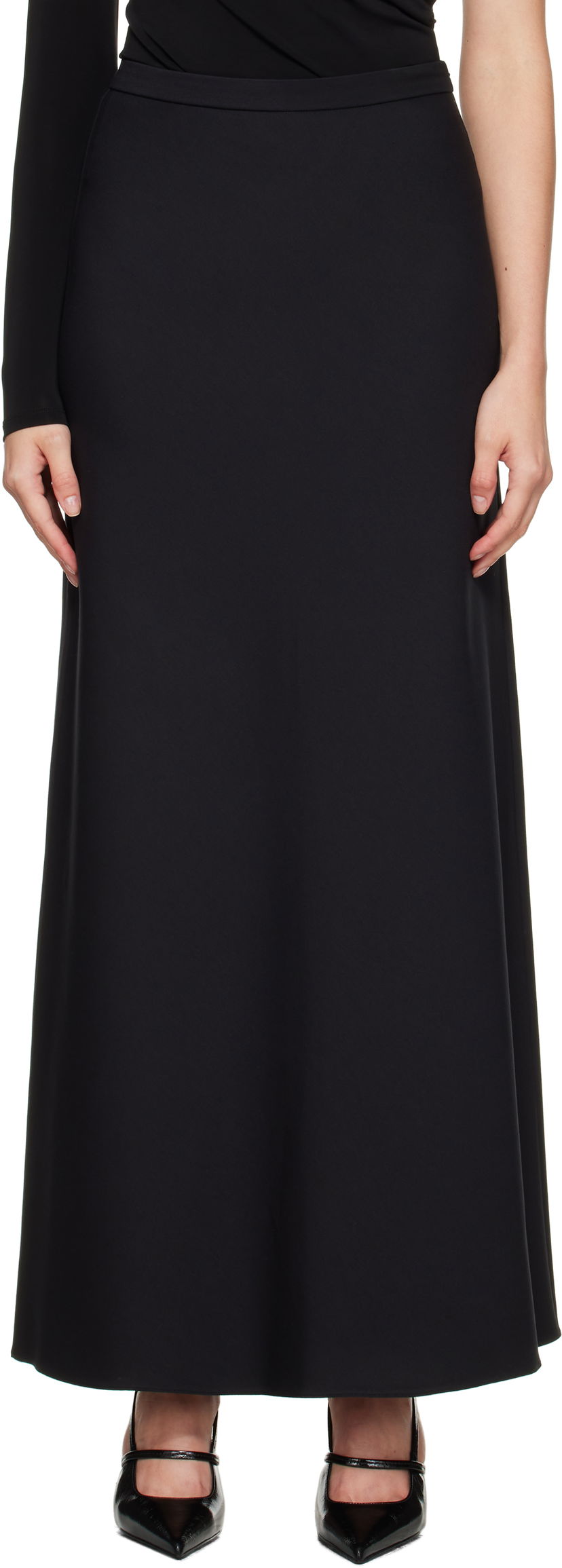 Kjol Max Mara Max Mara Vernice Maxi Skirt Svart | 2521776011600