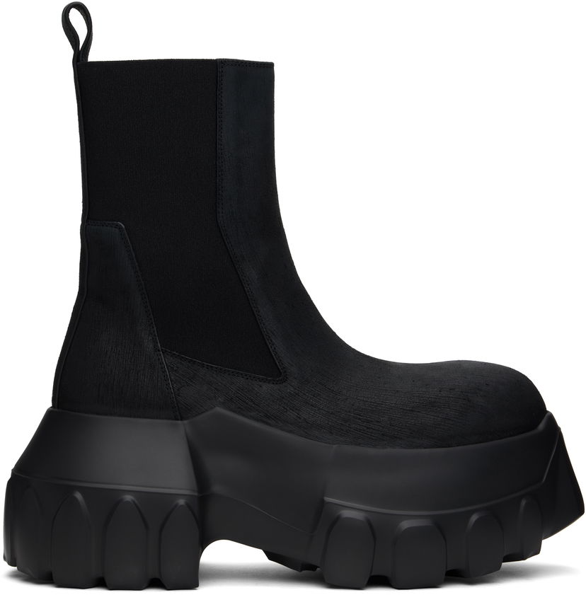 Kläder Rick Owens Rick Owens Hollywood Beatle Mega Tractor Chelsea Boots Svart | RU01E5860 LFB