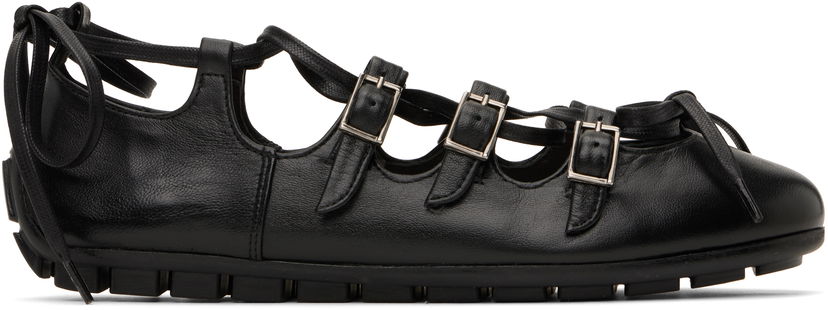 Kläder Simone Rocha Simone Rocha Ghillie Grip Ballerina Flats Svart | BPT2 0777