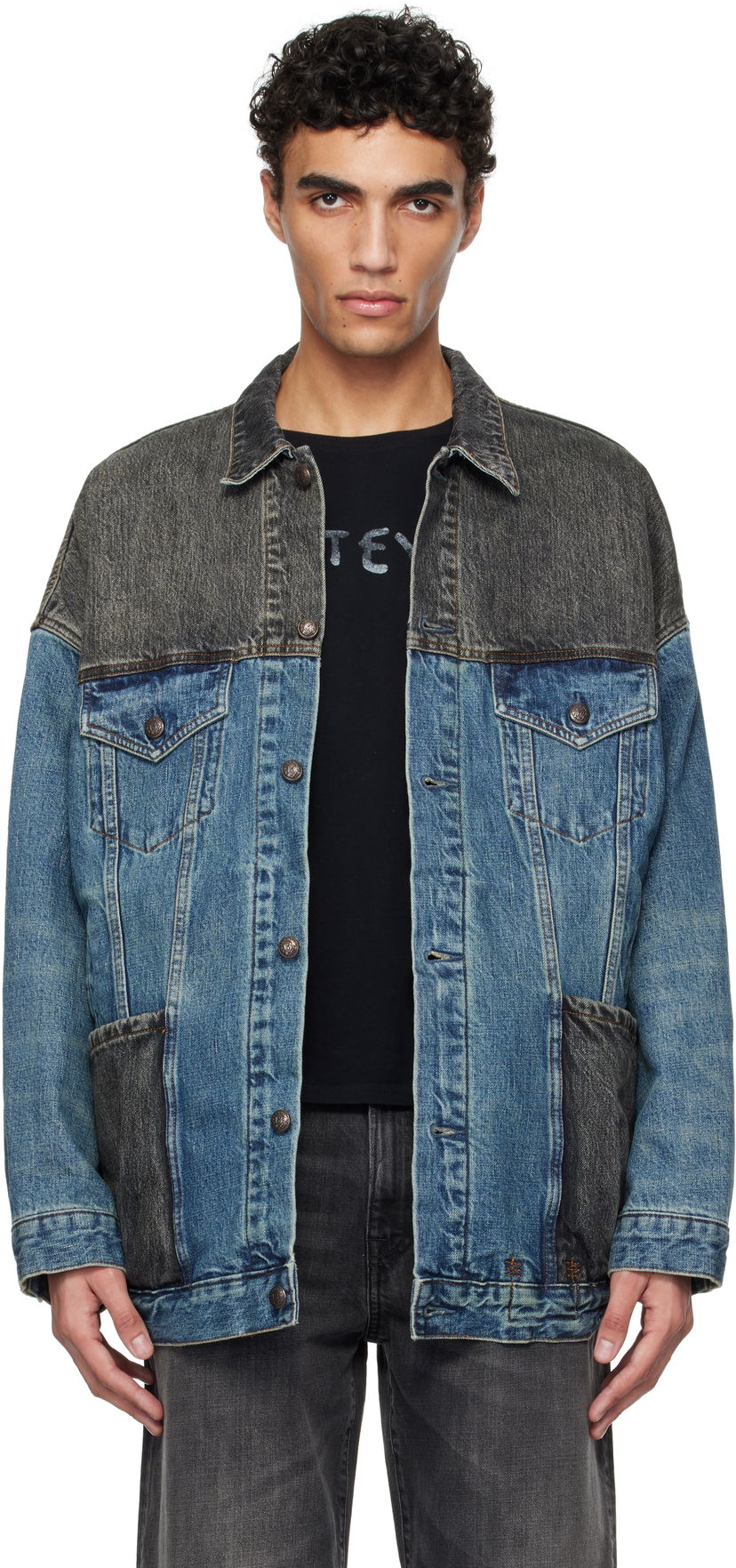 Jacka R13 R13 Lacey Denim Trucker Jacket Blå | R13WD210-D271A