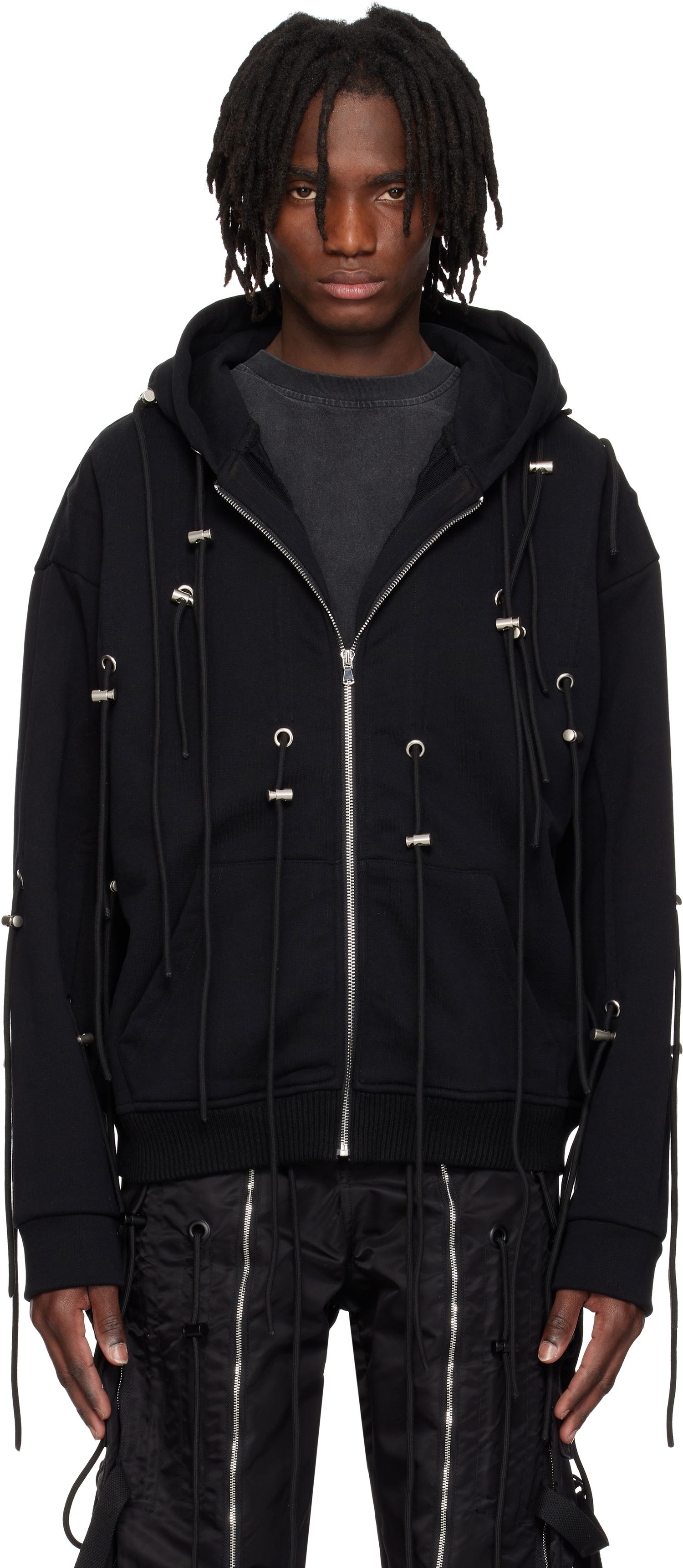 Sweatshirt Who Decides War Who Decides War String Theory Zip-Up Hoodie Svart | 1110520002SS25, 0