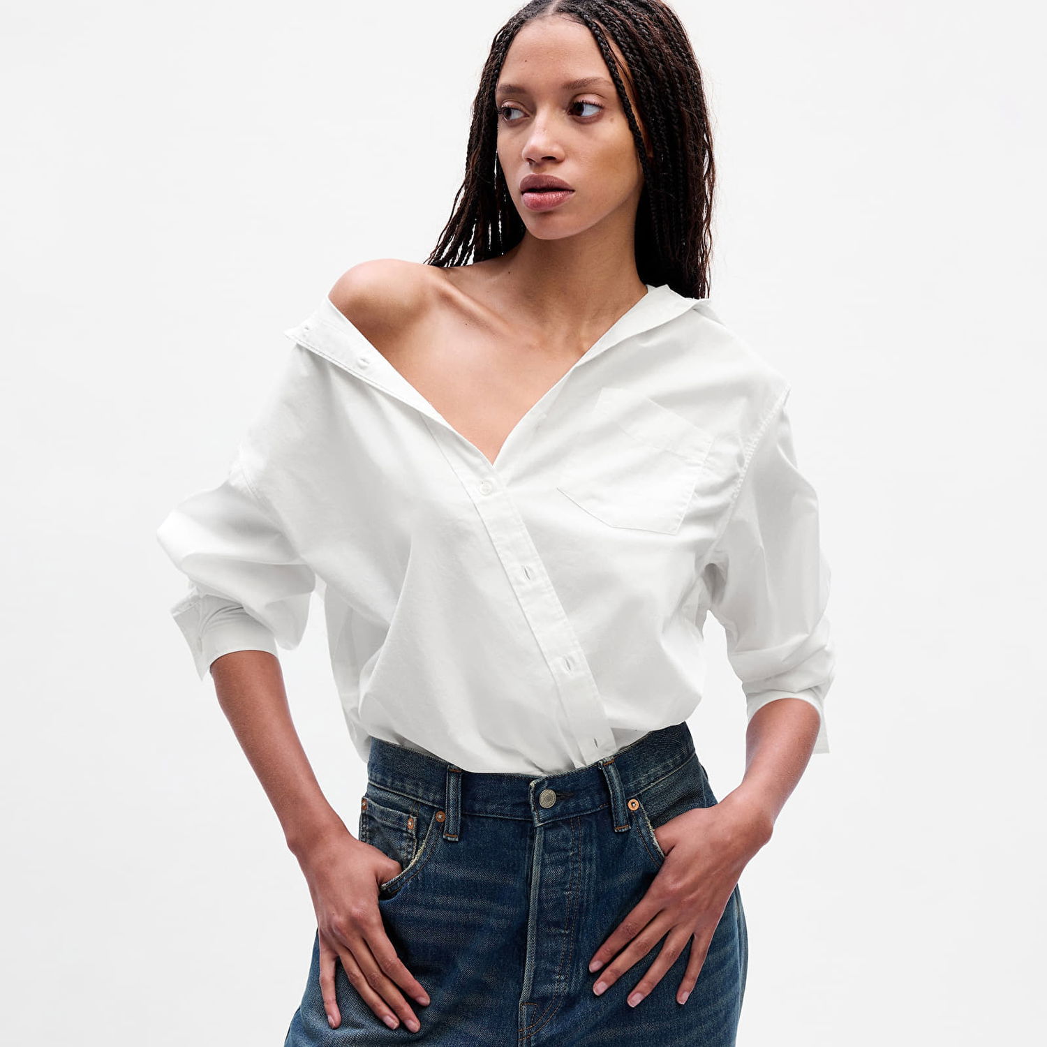 Skjorta GAP The Big Shirt Optic White Vit | 755814-00, 1