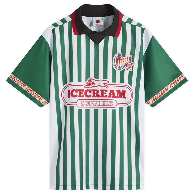 Jersey BBC IceCream Striped Football Jersey, Size Large Grön | IC25324-GRN
