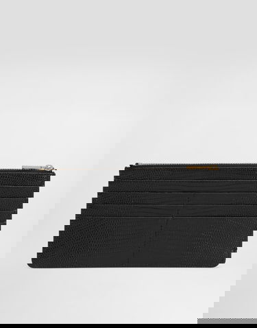 Plånbok Dolce & Gabbana Dolce & Gabbana Iguana-Print Leather Card Holder Svart | BI1265A109580999, 2