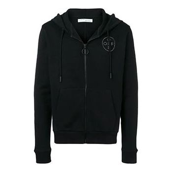 Sweatshirt Off-White Off-White Embellished Logo Hoodie Svart | OMBE001R190030101008