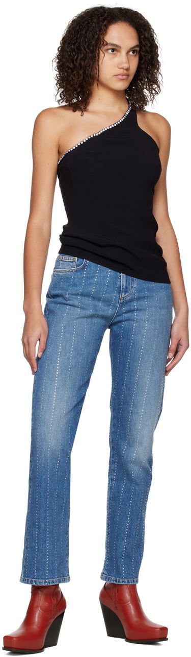 Jeans Stella McCartney Stella McCartney Embellished Straight-Leg Jeans Blå | 6D00293SOH95, 3