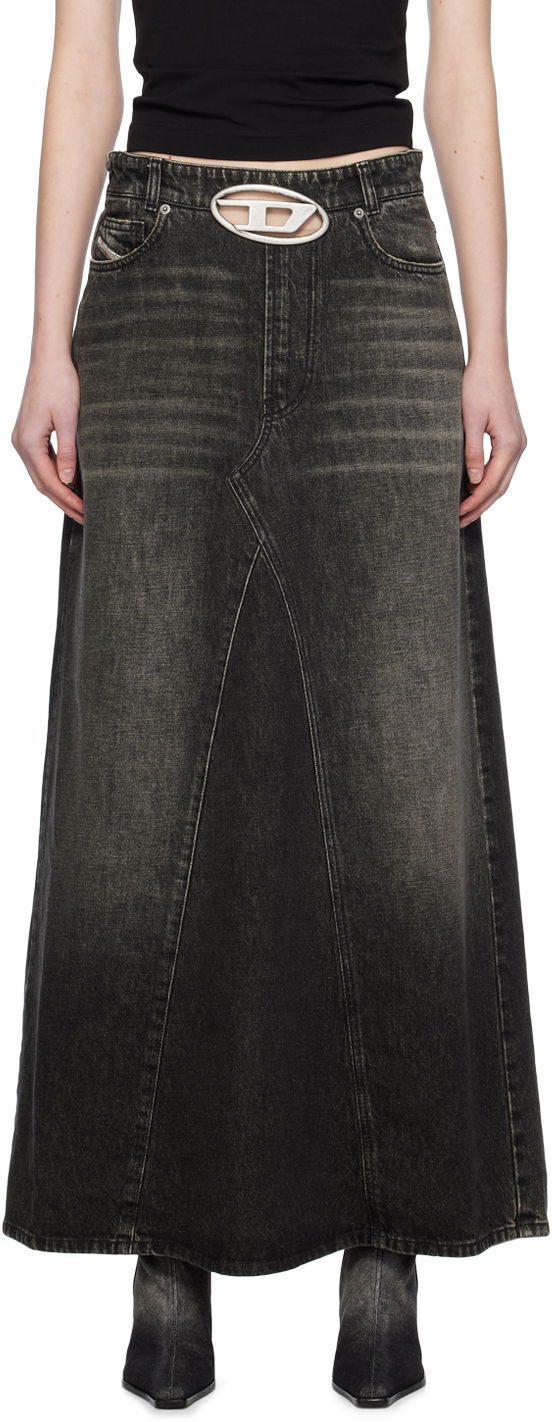 Kjol Diesel De-Pago-S3 Denim Maxi Skirt Svart | A13149 0JGAE