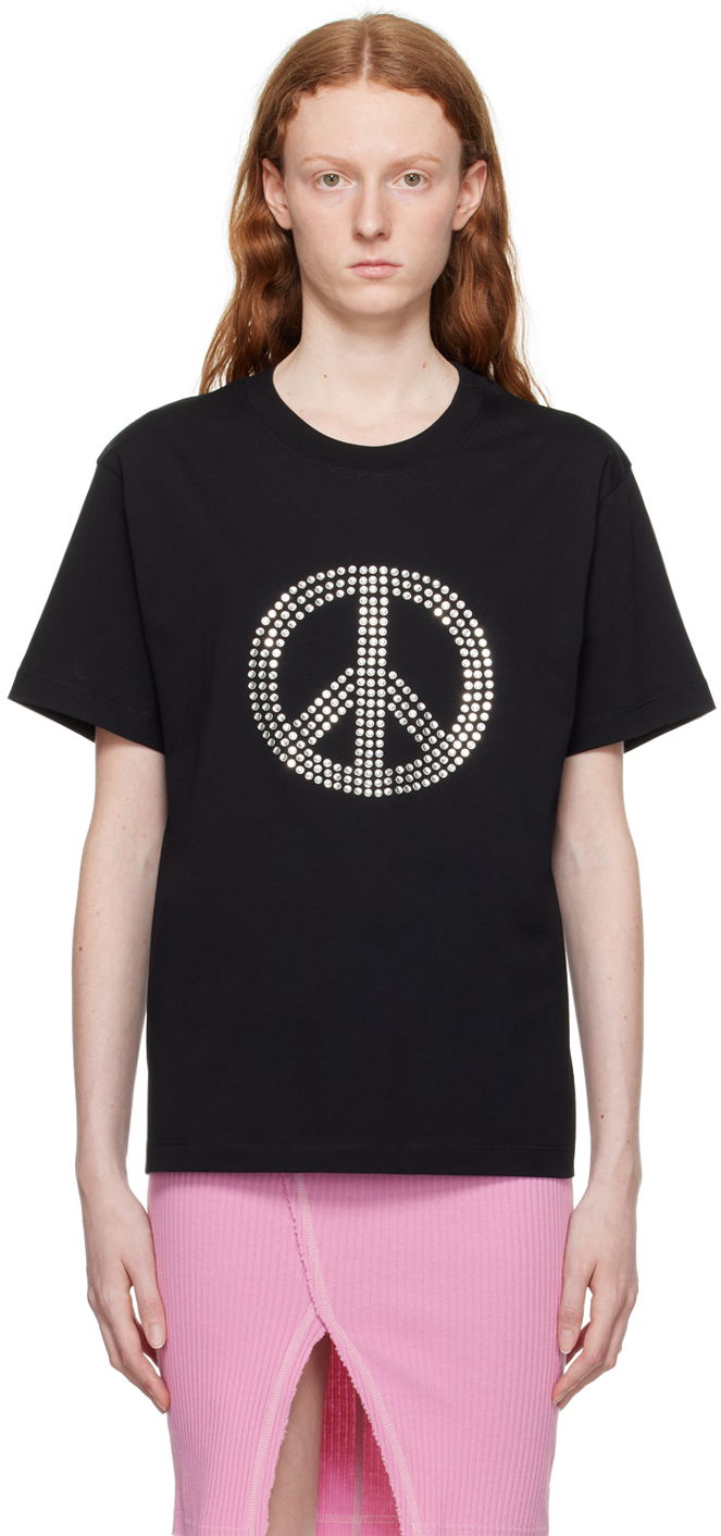 T-shirt Moschino Moschino Jeans 'Peace' T-Shirt Svart | 0711 8262