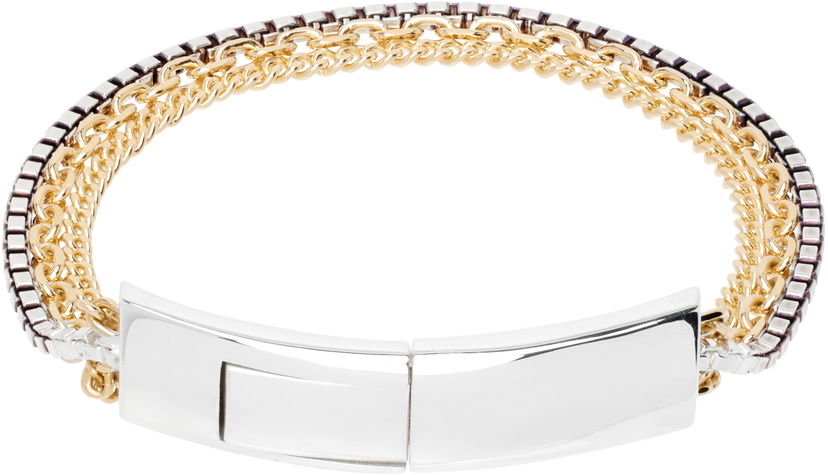 Armband Bottega Veneta Bottega Veneta Chain Bracelet with Gold & Silver Details Metallisk | 765273V507D8119