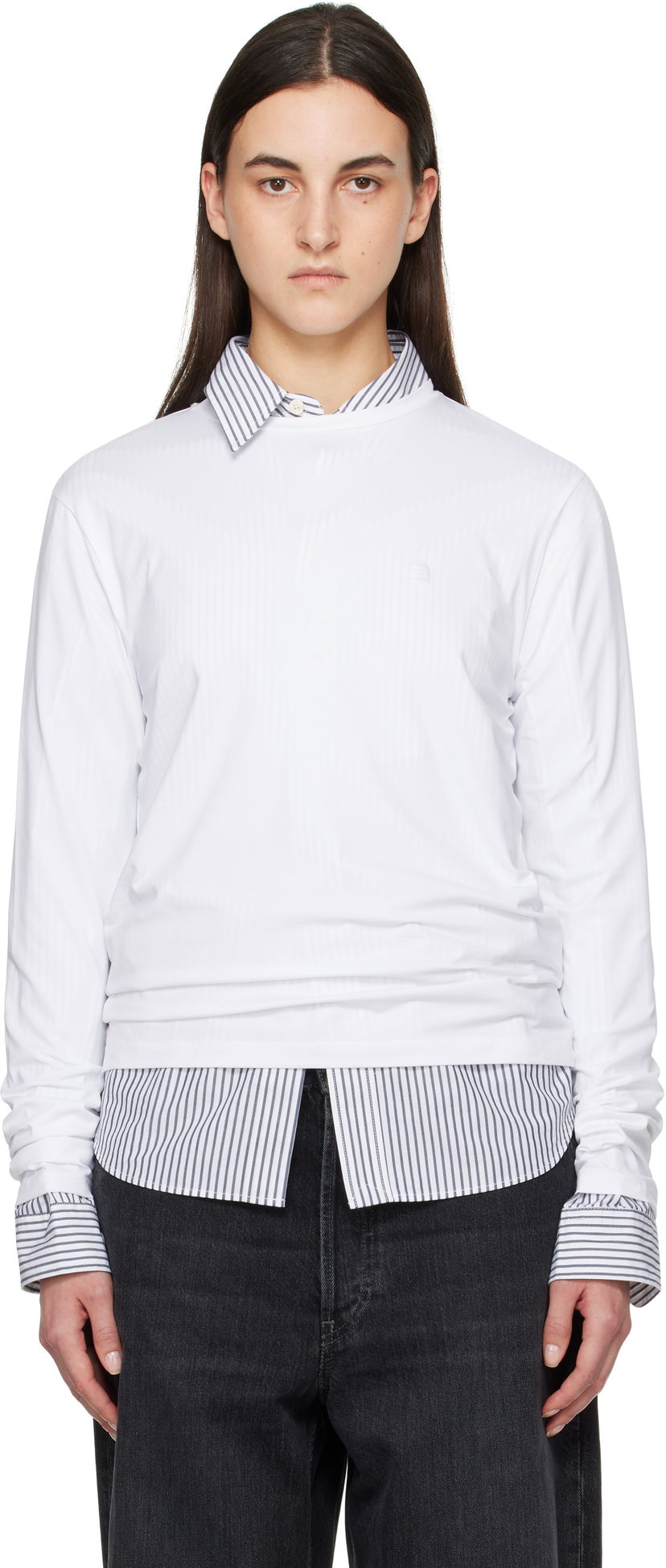 Sweater Acne Studios Acne Studios Long Sleeve T-Shirt Vit | CL0311-