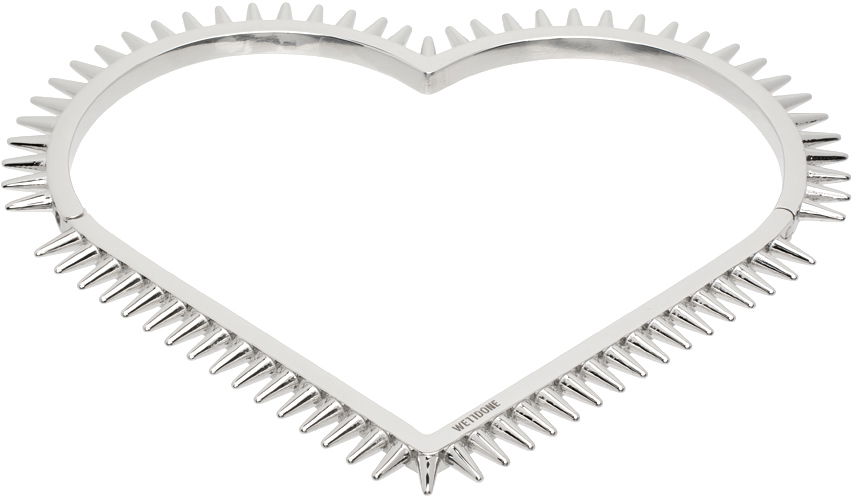 Halsband We11done We11done Heart Spike Bracelet Metallisk | WD-AJ1-23-531-U-SV, 0