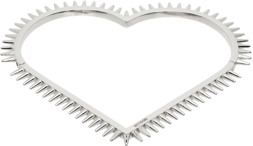 Halsband We11done We11done Heart Spike Bracelet Metallisk | WD-AJ1-23-531-U-SV