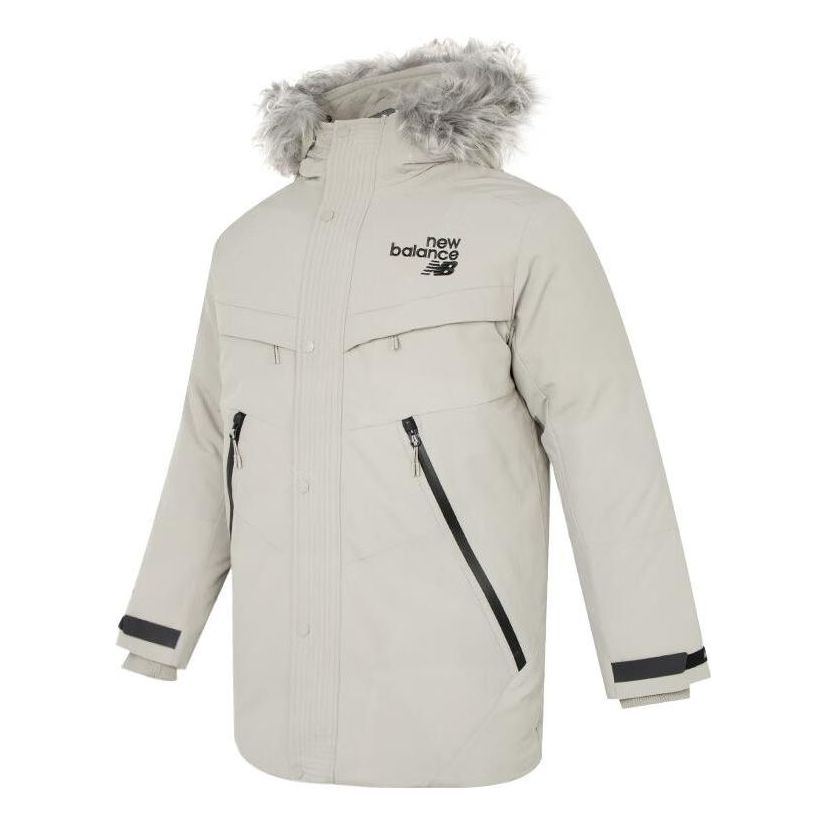 Parkas New Balance Hooded Parka Beige | AMJ24373-PAA