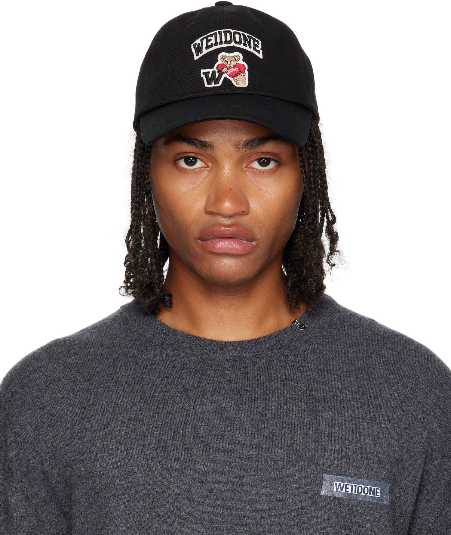 Keps We11done We11done Varsity Logo Baseball Cap Svart | WD-AH2-25-405-U-BK, 0