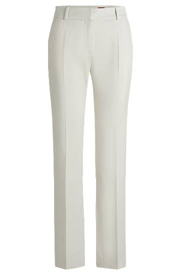 Byxor BOSS Slim-Fit Shimmer Trousers Vit | 50537747