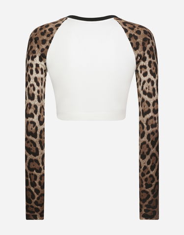 Crop top Dolce & Gabbana Long-sleeved T-shirt With Logo Vit | F8U47ZGDBZVW0111, 1