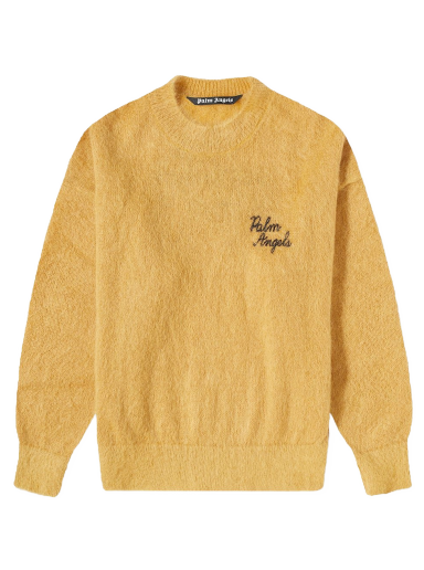 Sweater Palm Angels Back Palm Mohair Crewneck Gul | PMHE007F22KNI0026118