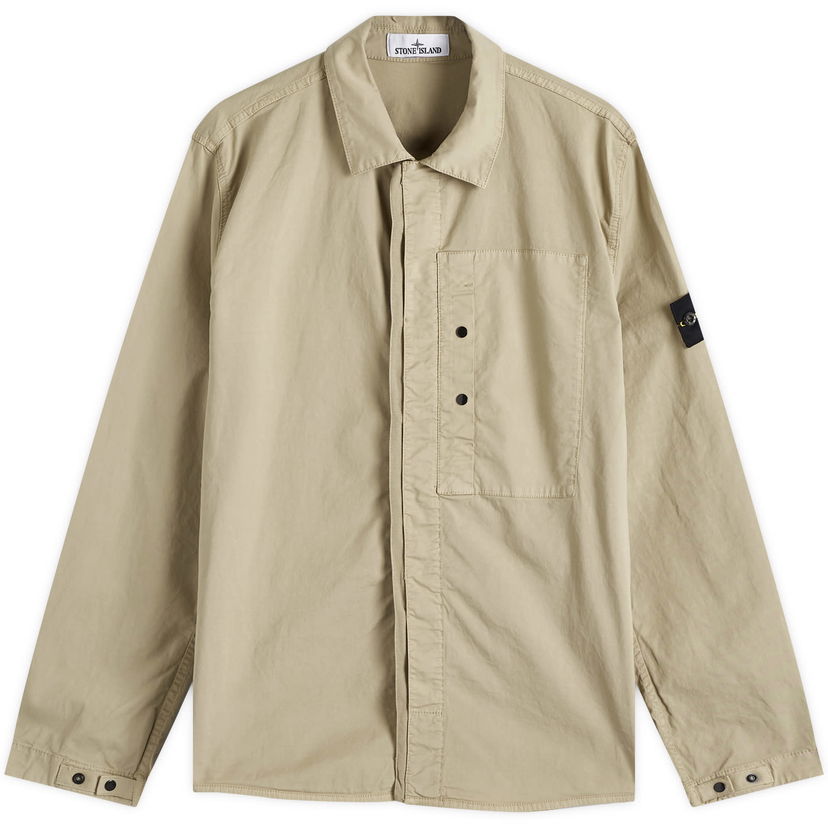 Skjorta Stone Island Stone Island Supima Cotton Twill Stretch-TC Button Shirt Jacket Beige | K1S151200033-V009A
