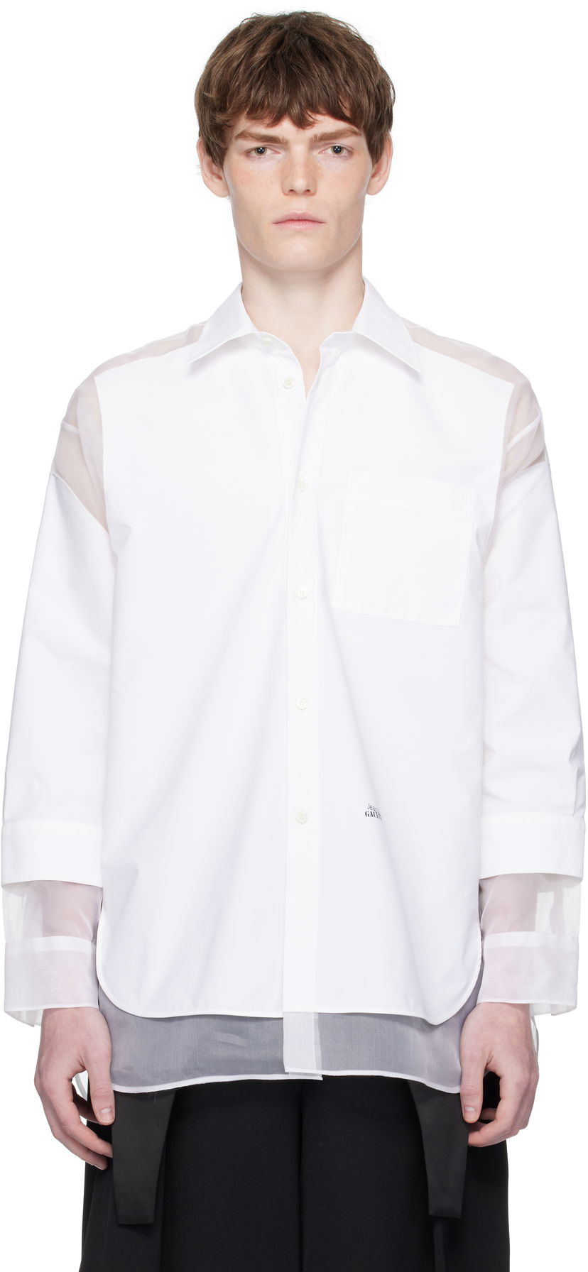 Skjorta Jean Paul Gaultier Jean Paul Gaultier 'The Petit Grand' Double Layered Shirt Vit | 25/03-U-ST035-C075-01