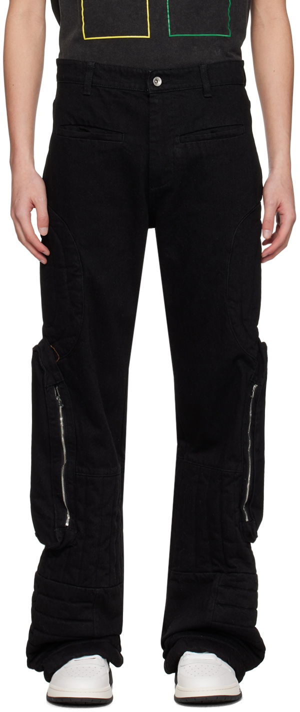 Cargo byxor Who Decides War Raised Window Denim Cargo Pants Svart | 1120890002SS24