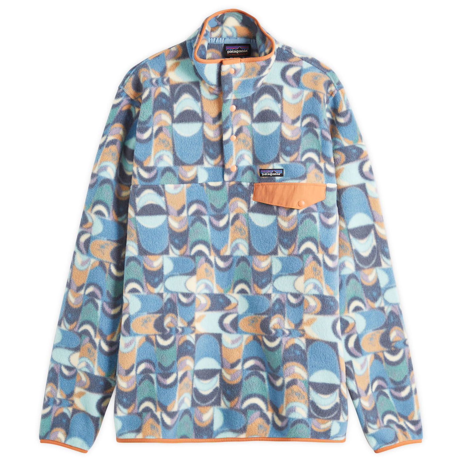Sweater Patagonia Lightweight Synchilla Snap-T Pullover Fleece Swallowtail Geo, Size Large Blå | 25551-SLGS, 1