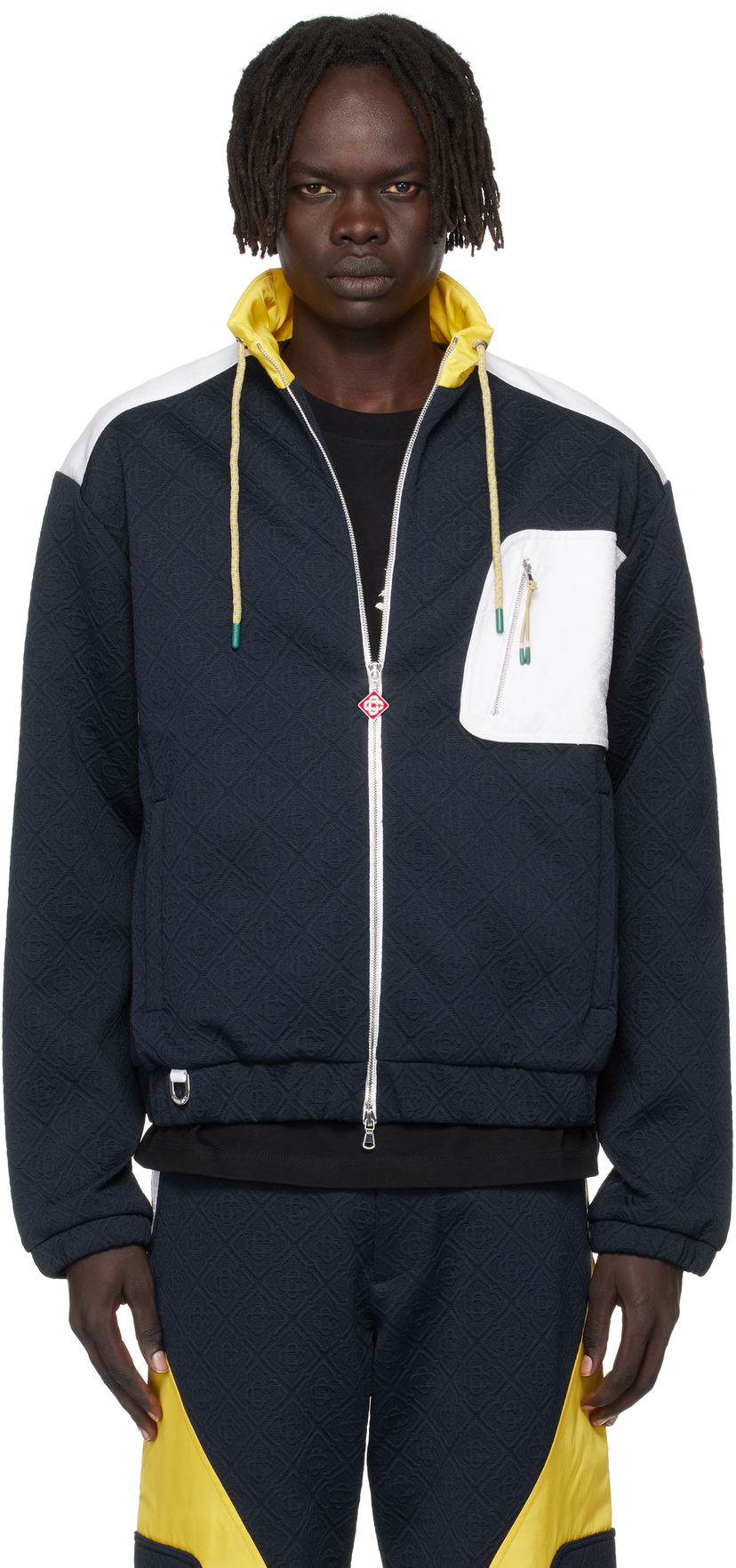 Jacka Casablanca Casablanca Jacquard Nylon Jacket Mörkblå | MPF25-JK-389-02