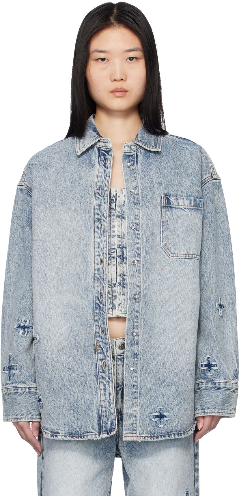 Skjorta Ksubi Oversized Klassic Kraftwerk Denim Shirt by Ksubi Blå | WPS25SH002