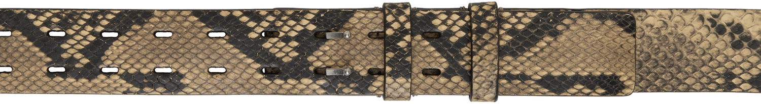 Bälten Dries Van Noten Dries Van Noten Snakeskin Leather Belt Beige | 251-021403-397, 0
