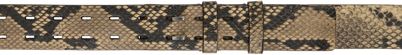 Bälten Dries Van Noten Dries Van Noten Snakeskin Leather Belt Beige | 251-021403-397