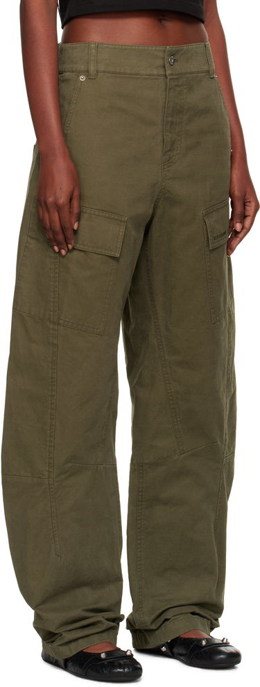 Cargo byxor We11done We11done Curved Cargo Trousers Grön | WD-PT2-25-216-W-KK, 1