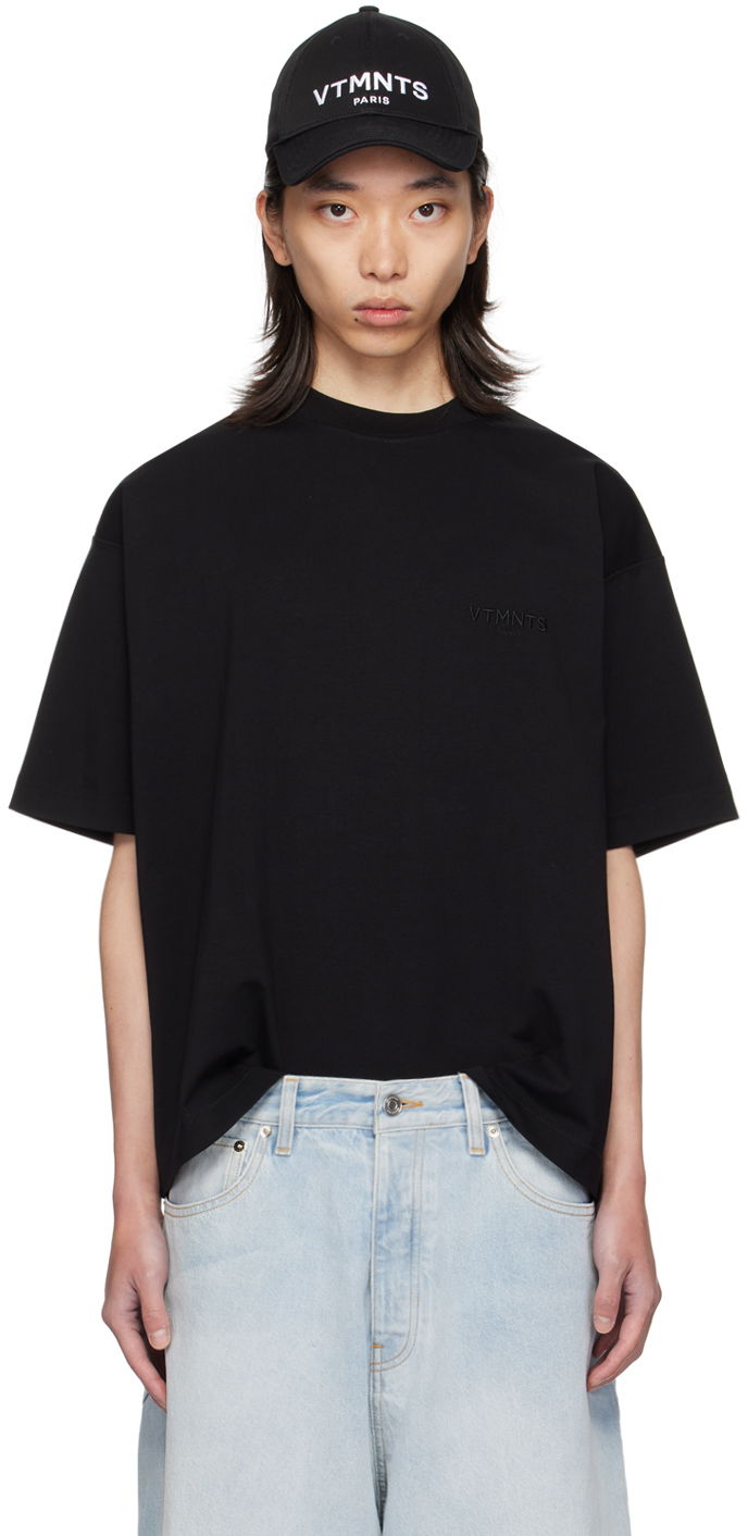 T-shirt VETEMENTS Embroidered T-Shirt Svart | VL22TR100B