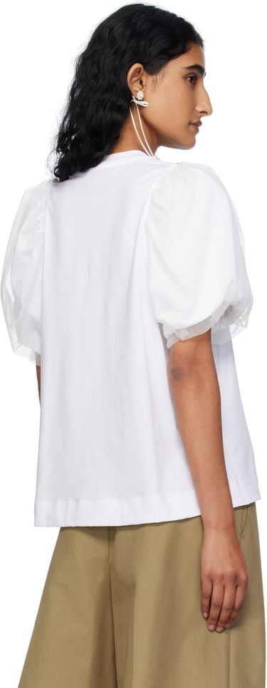 T-shirt Simone Rocha Simone Rocha Embellished Tulle Overlay Puff Sleeve T-Shirt Svart | 5397B 0553, 4