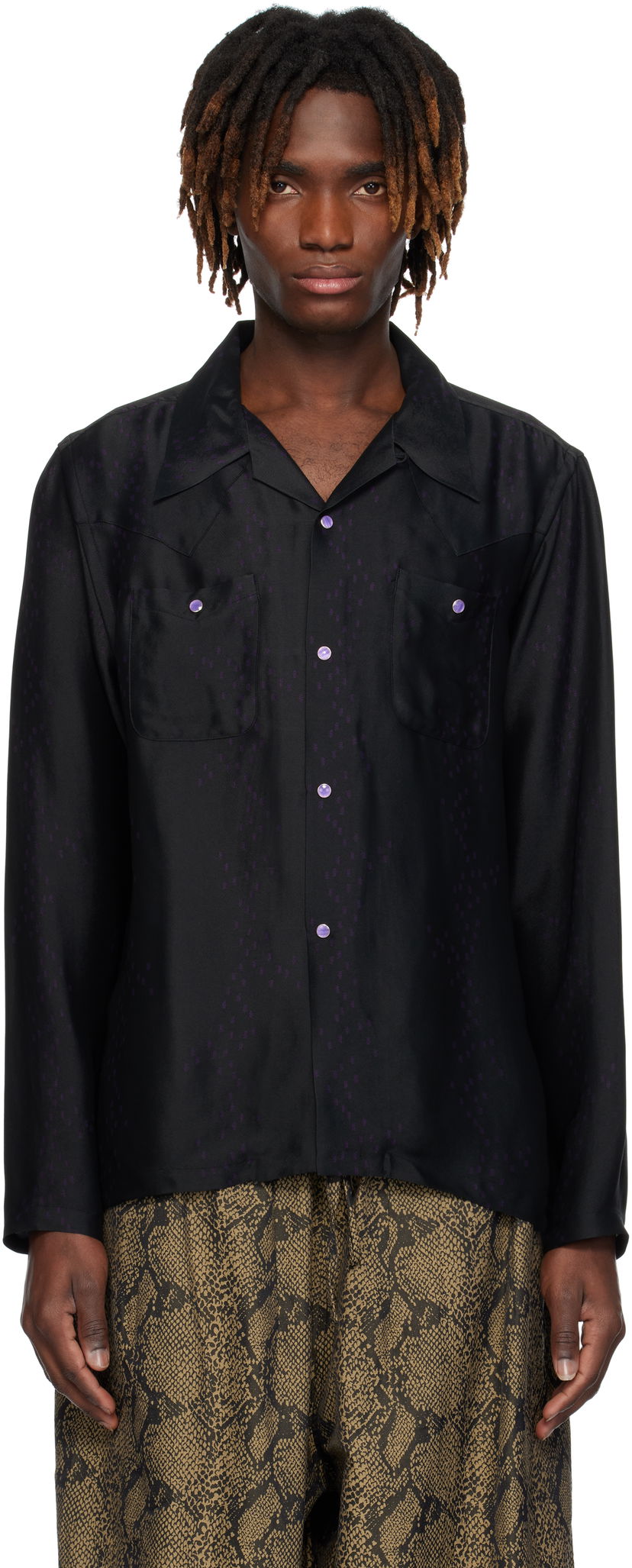 Skjorta Needles NEEDLES Cowboy One-Up Shirt Svart | QV249