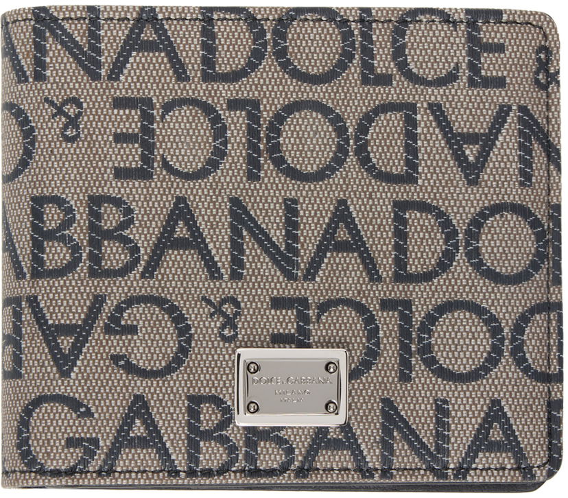 Plånbok Dolce & Gabbana Brown & Black Jacquard Bifold Wallet Brun | BP1321AJ705