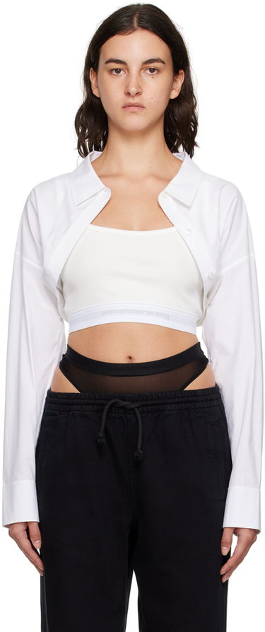 Skjorta Alexander Wang Alexander Wang Layered Cropped Shirt Vit | 4WC4231417, 0