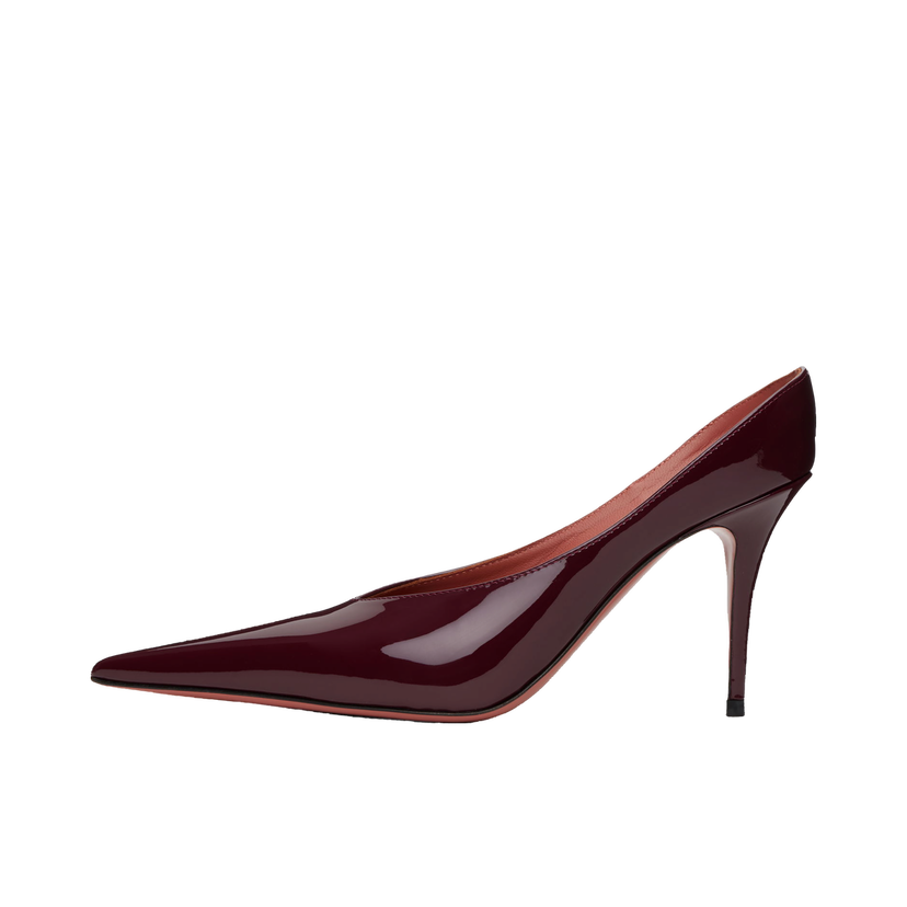 Sneakers och skor Amina Muaddi Patent Leather Pumps Bourgogne | ANOK MULE PATENT