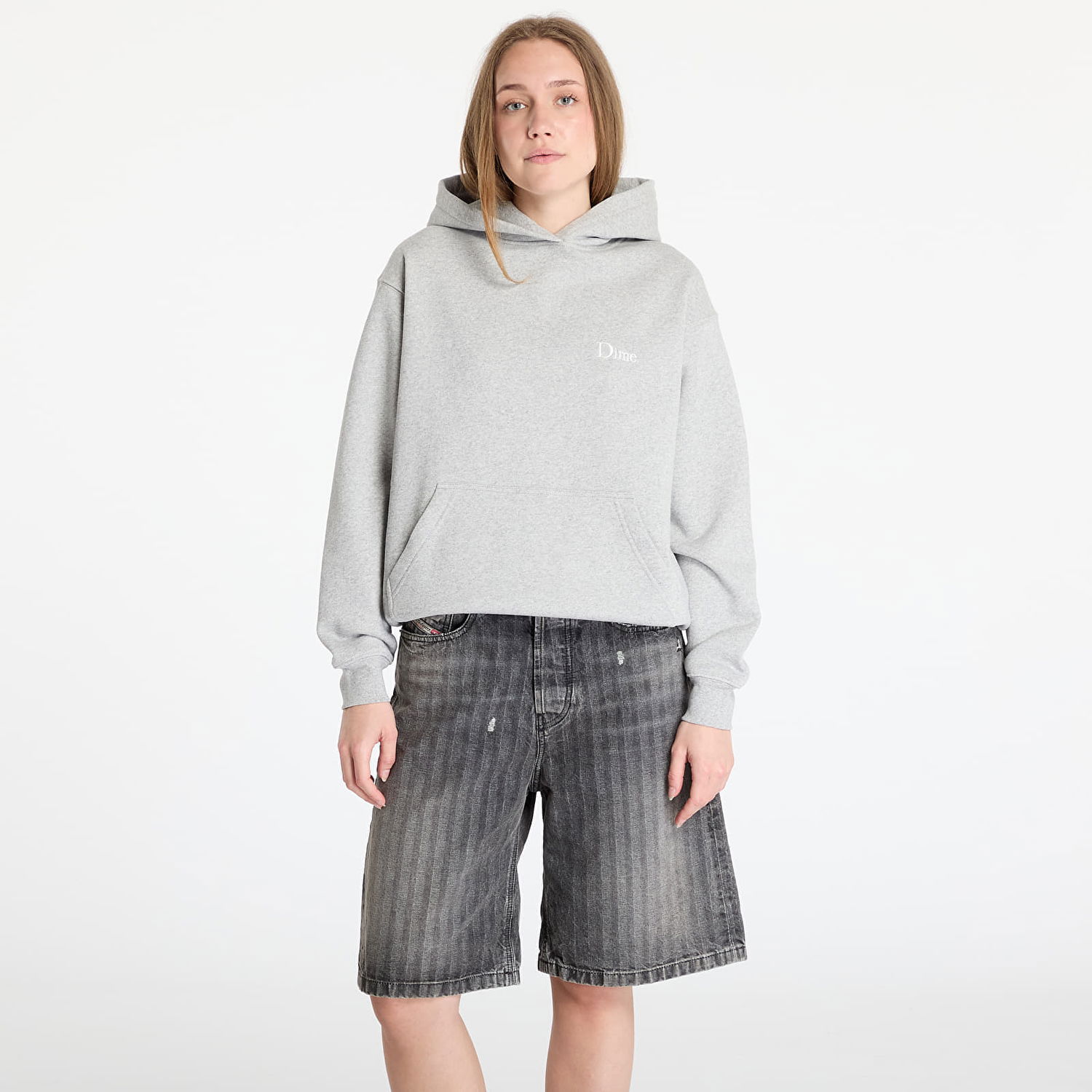 Sweatshirt Dime DIME Classic Small Logo Hoodie Grå | DIME2SP2533GRY, 1