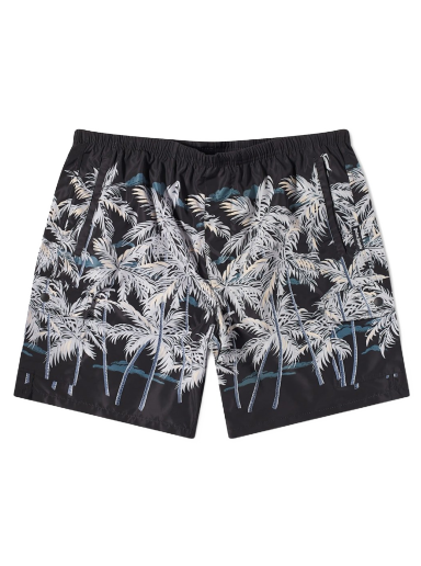 Badkläder Palm Angels Palm Print Swim Short Svart | PMFA005S22FAB0081003