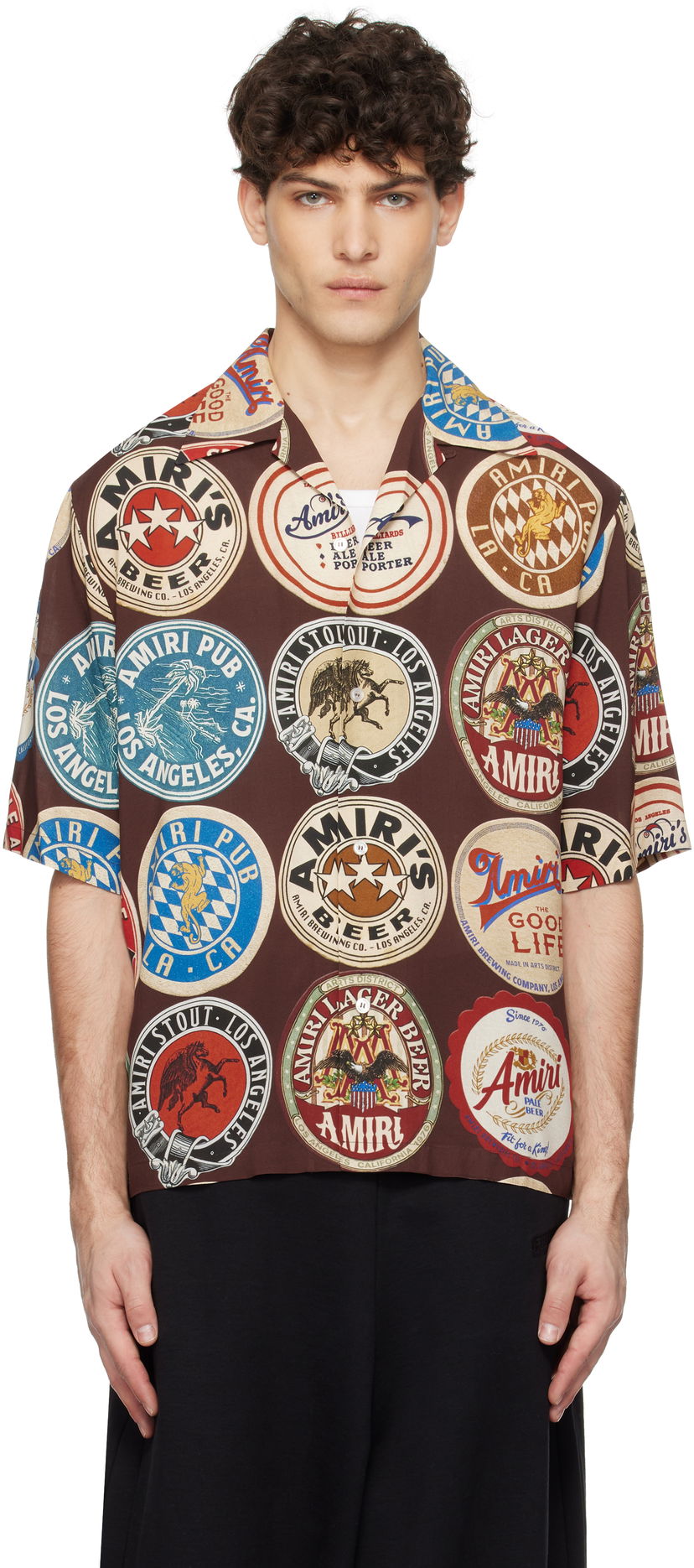 Skjorta AMIRI Amiri Coasters Bowling Shirt Brun | AMSTCA1086