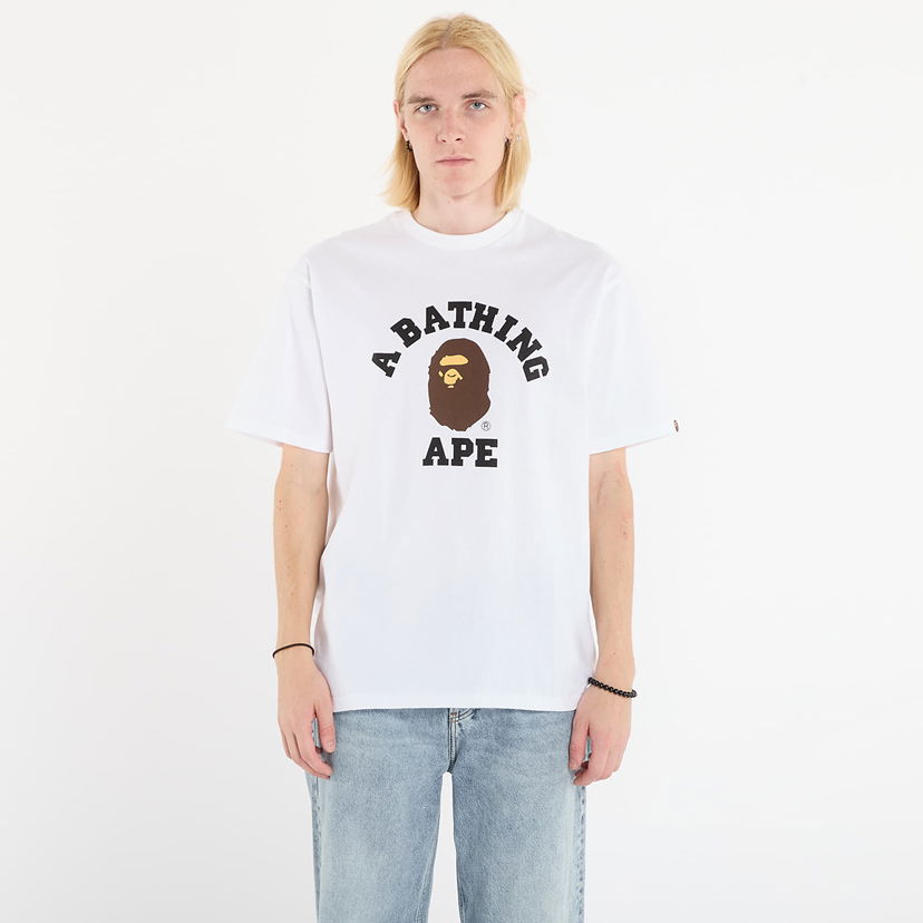 T-shirt BAPE A BATHING APE College Tee XXL Vit | 001TEL801001MWHT